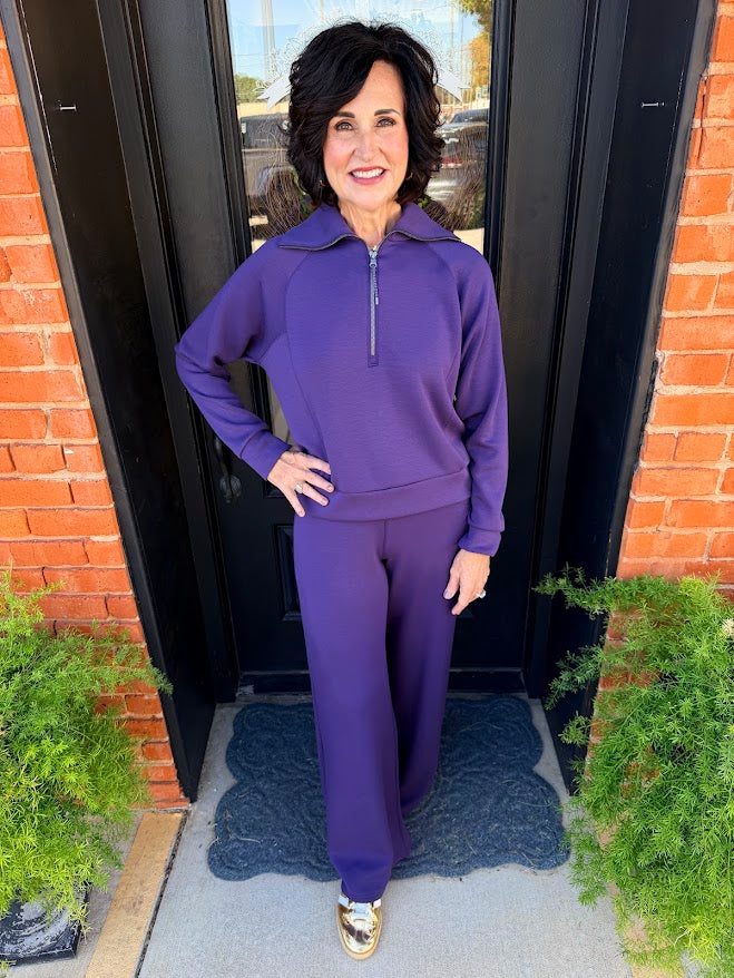 Spanx Purple Half Zip Shirt