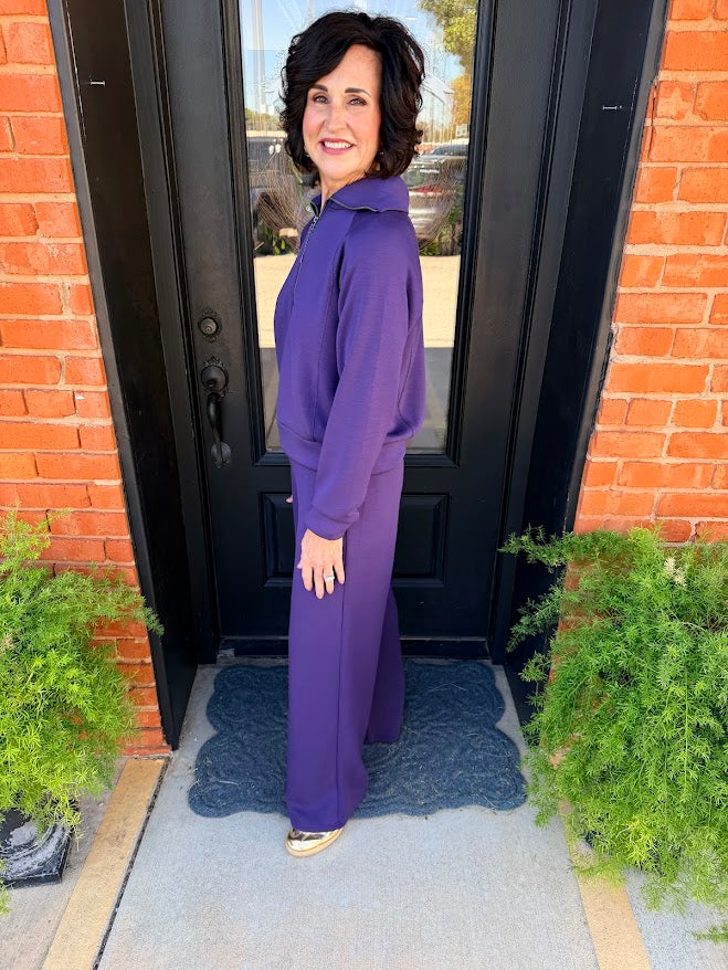 Spanx Purple Half Zip Shirt