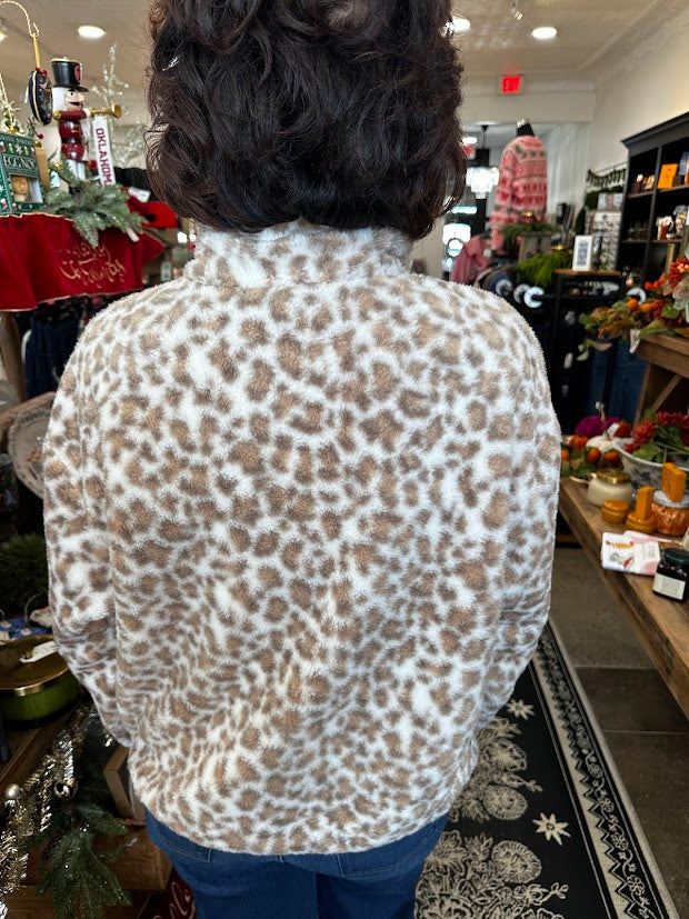 
                      
                        Leopard Fleece Pullover
                      
                    