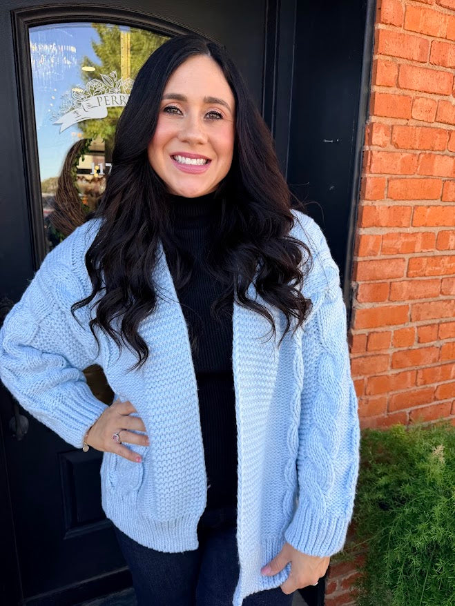 Light Blue Knit Cardigan