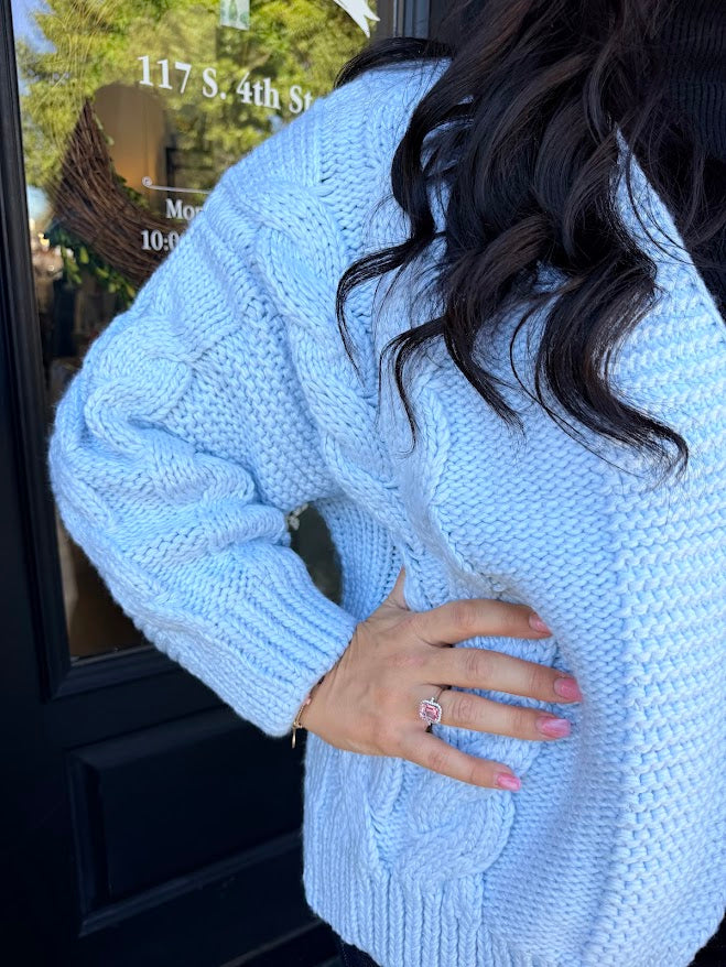 Light Blue Knit Cardigan