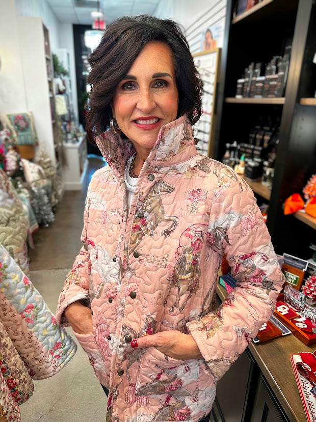 Ida Mae Birdie Quilted Snap Jacket