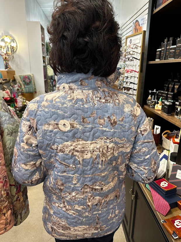 Ida Mae Aledo Chambray Quilted Snap Jacket