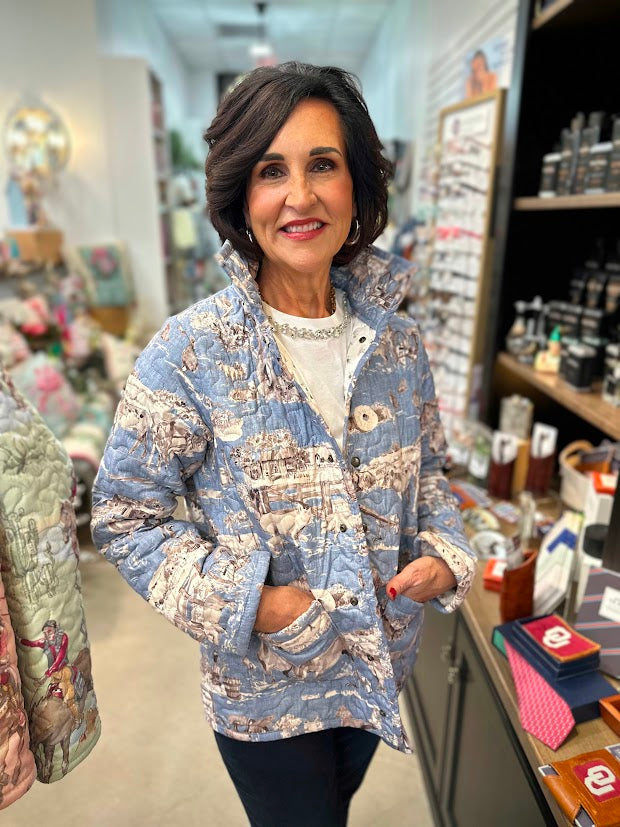 Ida Mae Aledo Chambray Quilted Snap Jacket