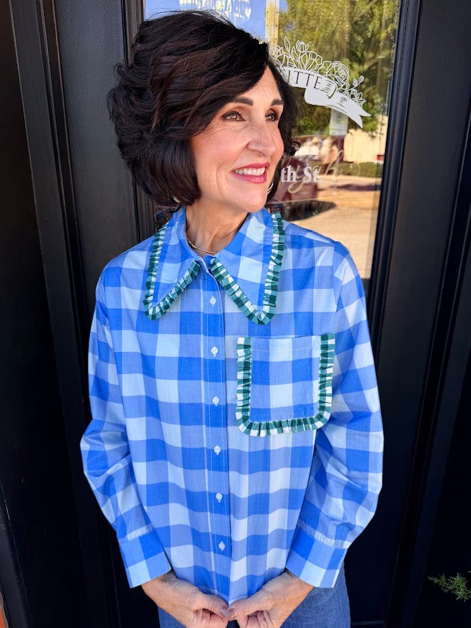 Bluebell Picnic Button-Up Shirt