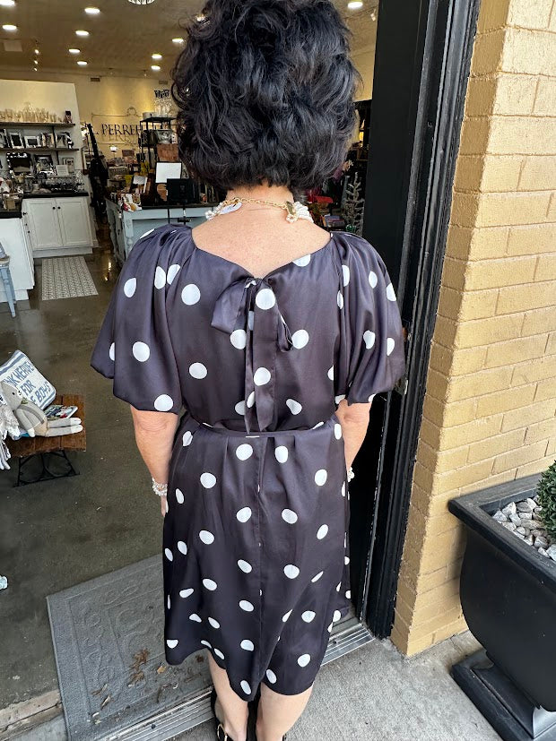 Celeste Polka Dot Midi Dress