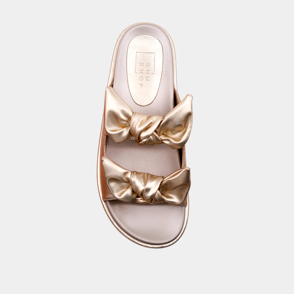 
                      
                        Gold KIKI Bow Sandal
                      
                    