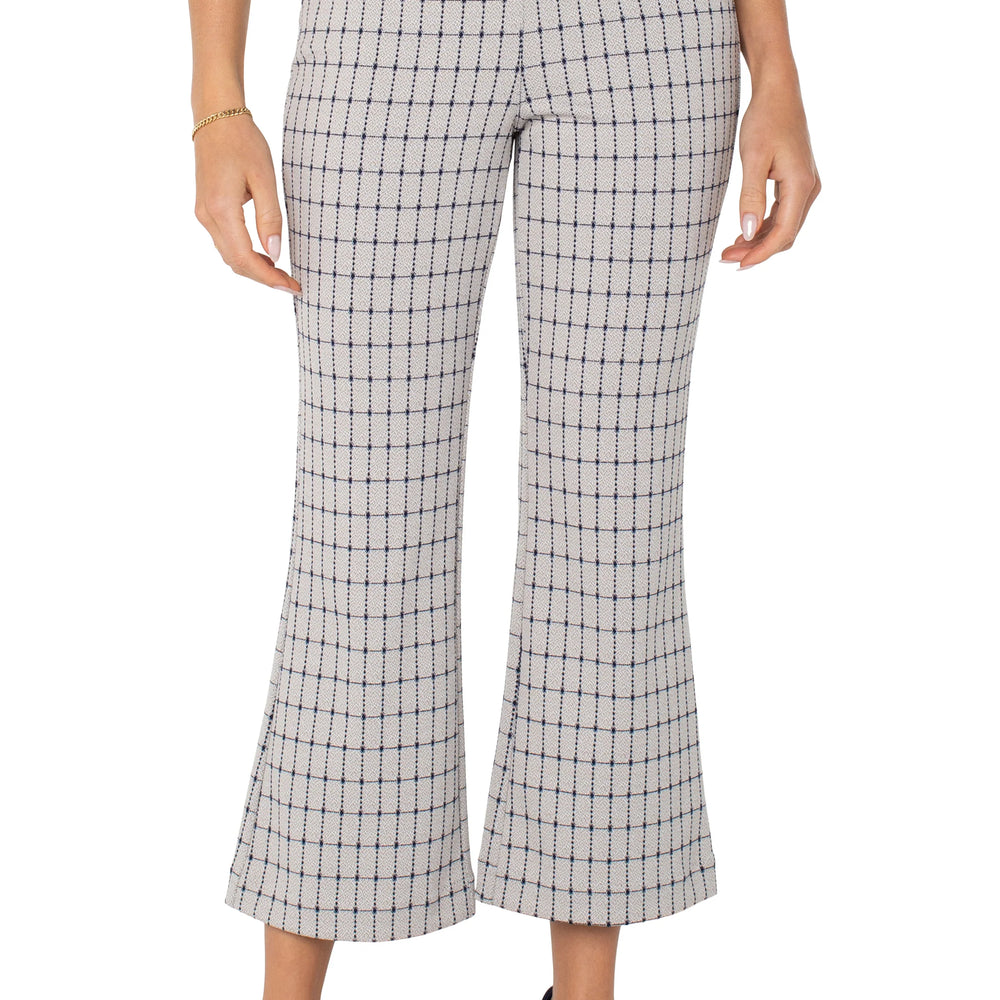 Liverpool Stella Kick Flare Navy/Taupe Grid Pant