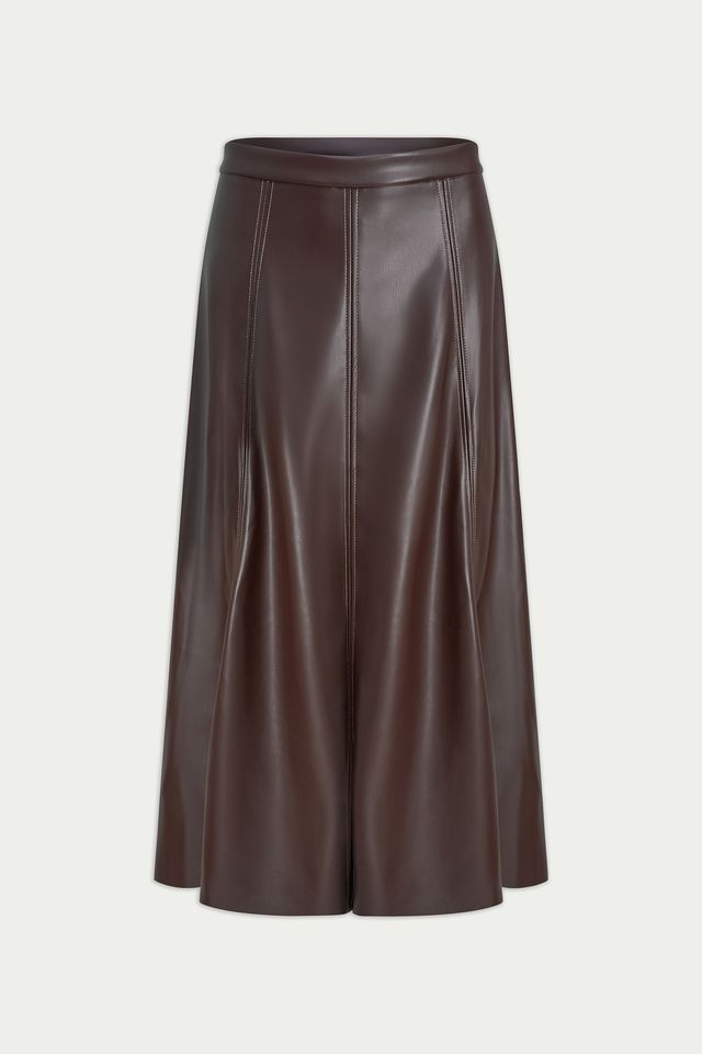 Chocolate Faux Leather Skirt