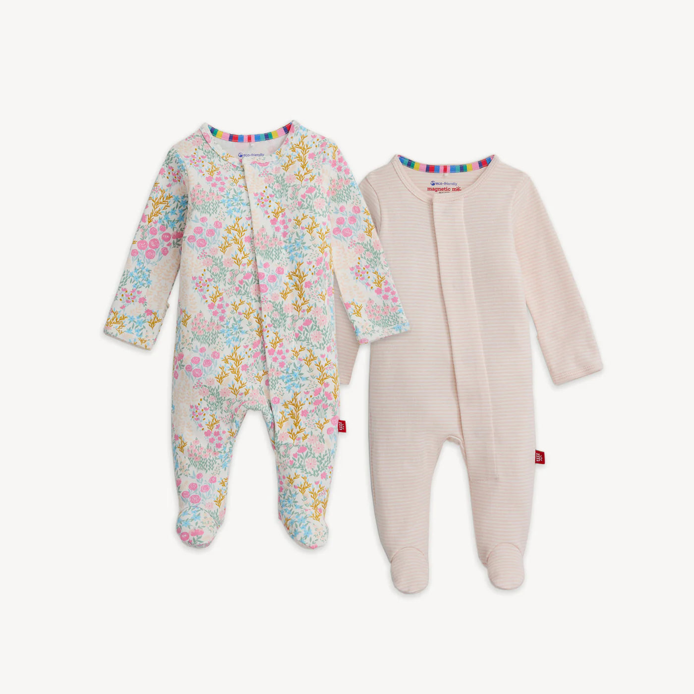 Floral and Stripe Footie Bundle 6-9 mths