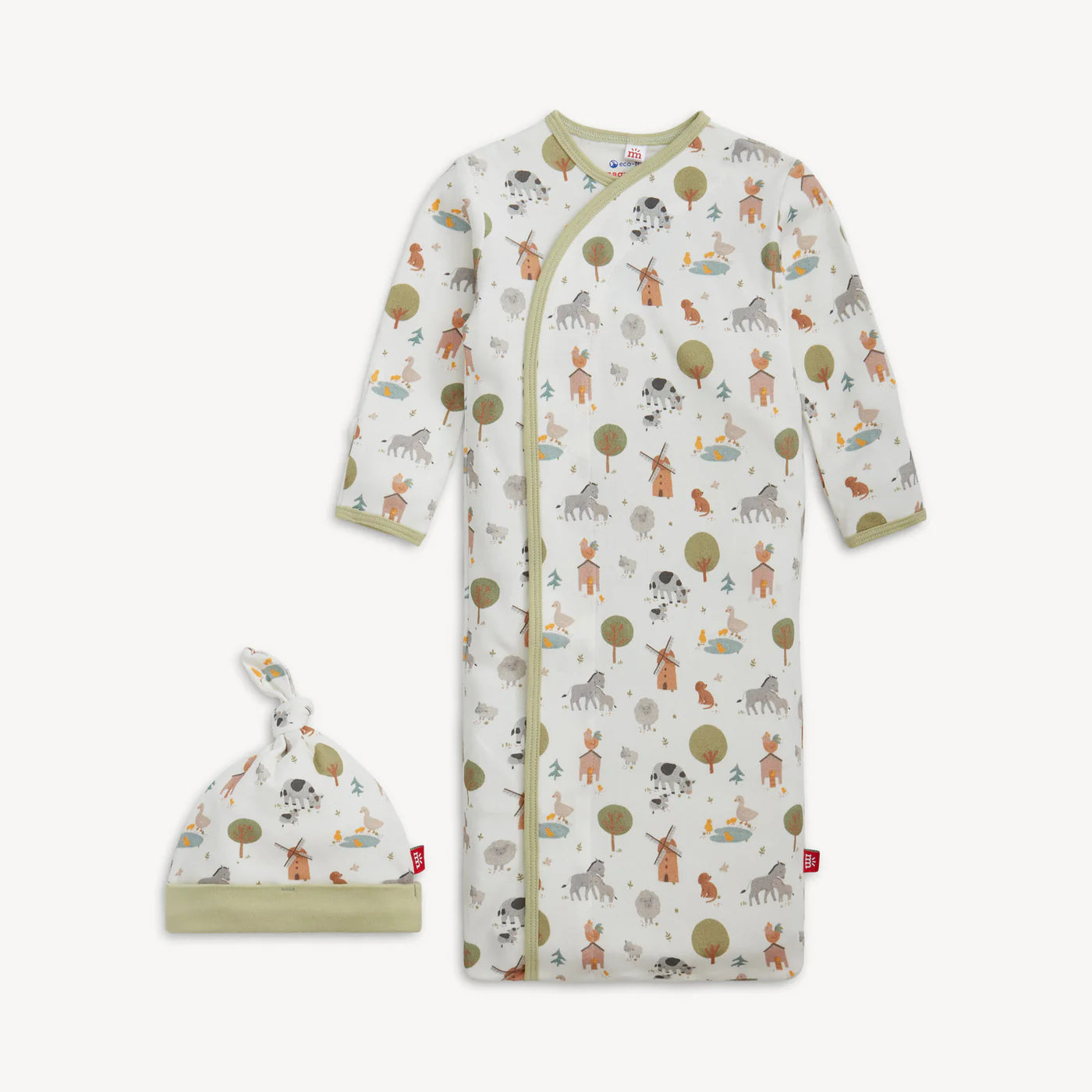 Funny Farm Gown & Hat NB-3M