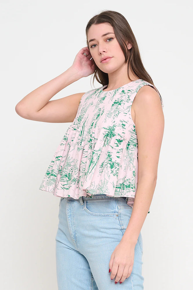 Garden Reverie Pleat Top