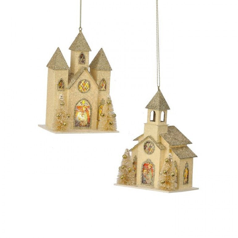 6" Church LED Lighted Ornament