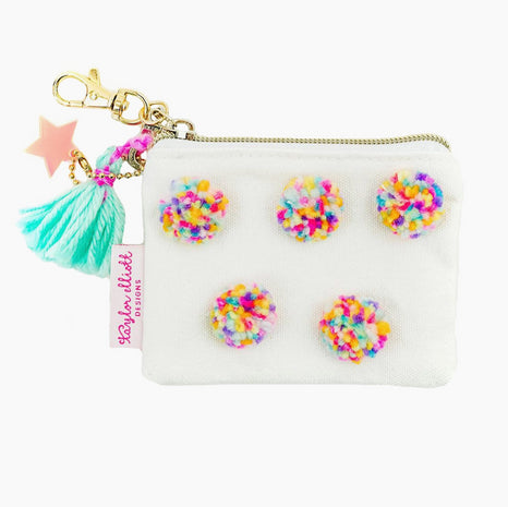 mini pom cardholder keychain pouch
