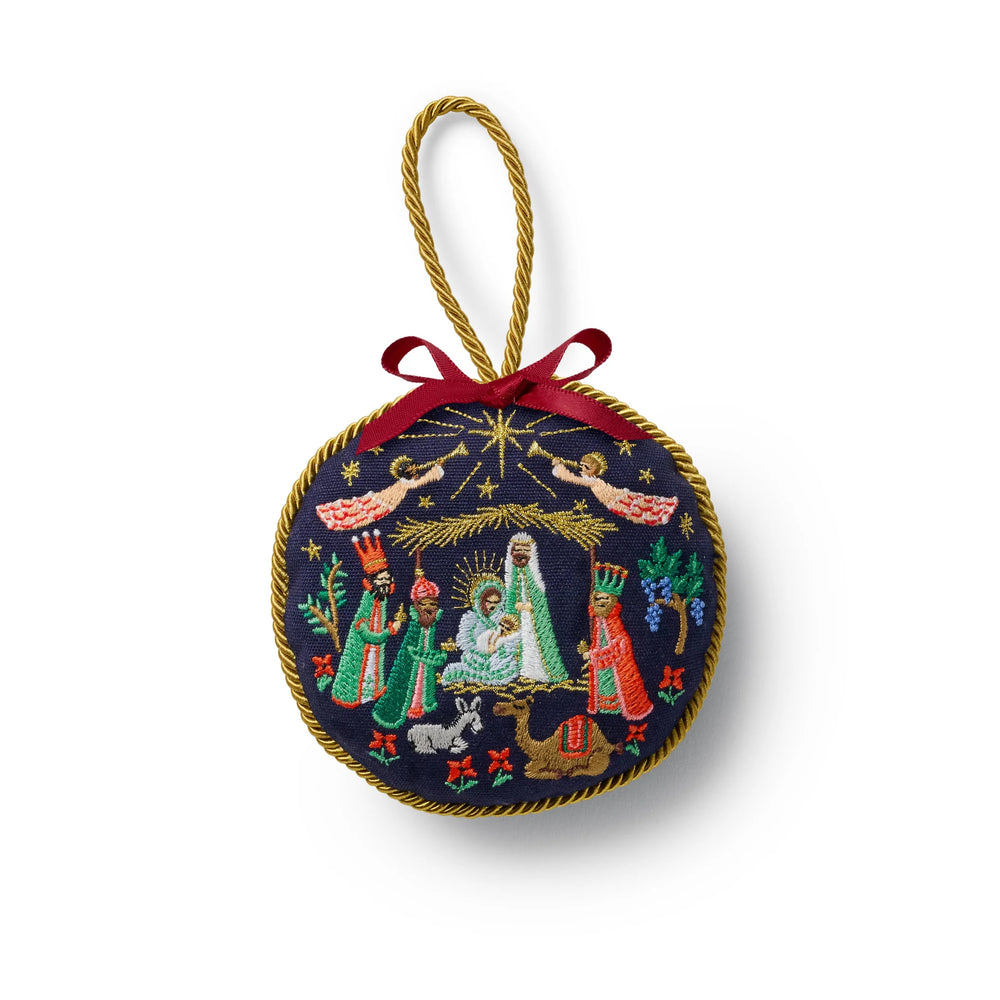 Embroidered Nativity Ornament