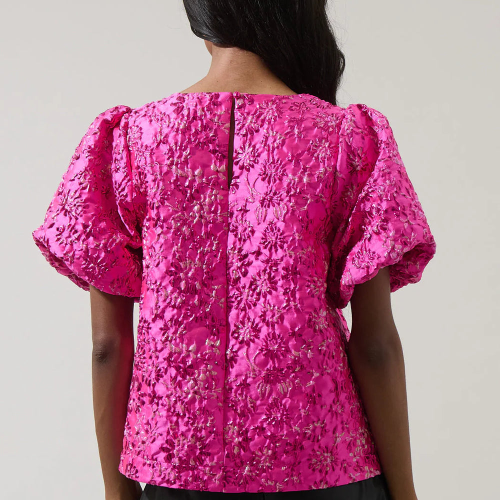 
                      
                        Fuchsia Jacquard Top
                      
                    