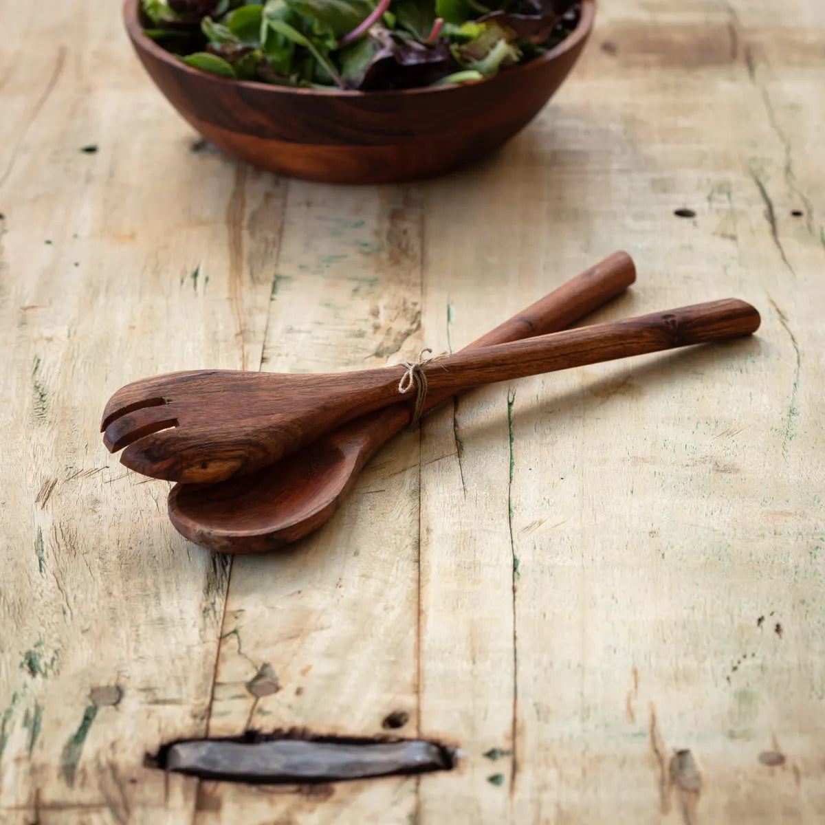 Set of 2 Wooden Server Spoons