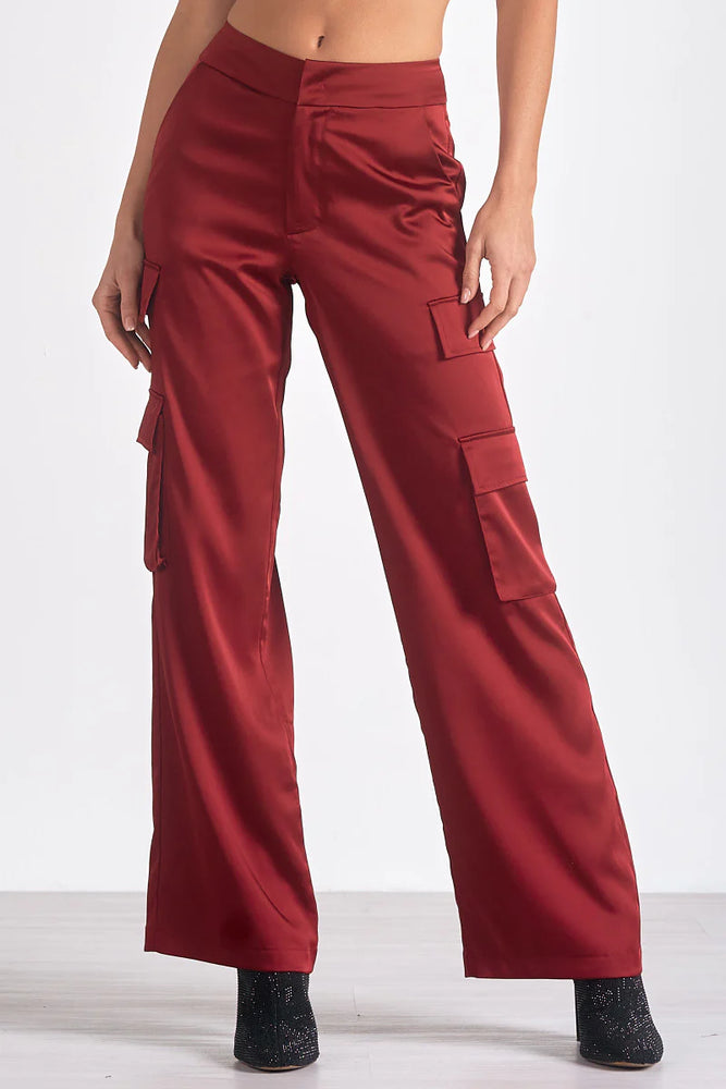 
                      
                        Maroon Silky Cargo Pant
                      
                    