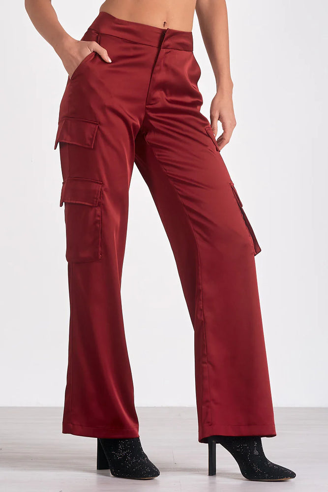 
                      
                        Maroon Silky Cargo Pant
                      
                    