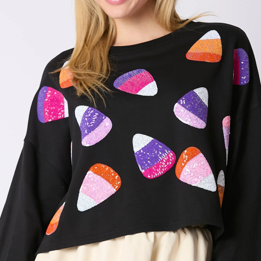 Sequin Candy Corn Sweatshirt