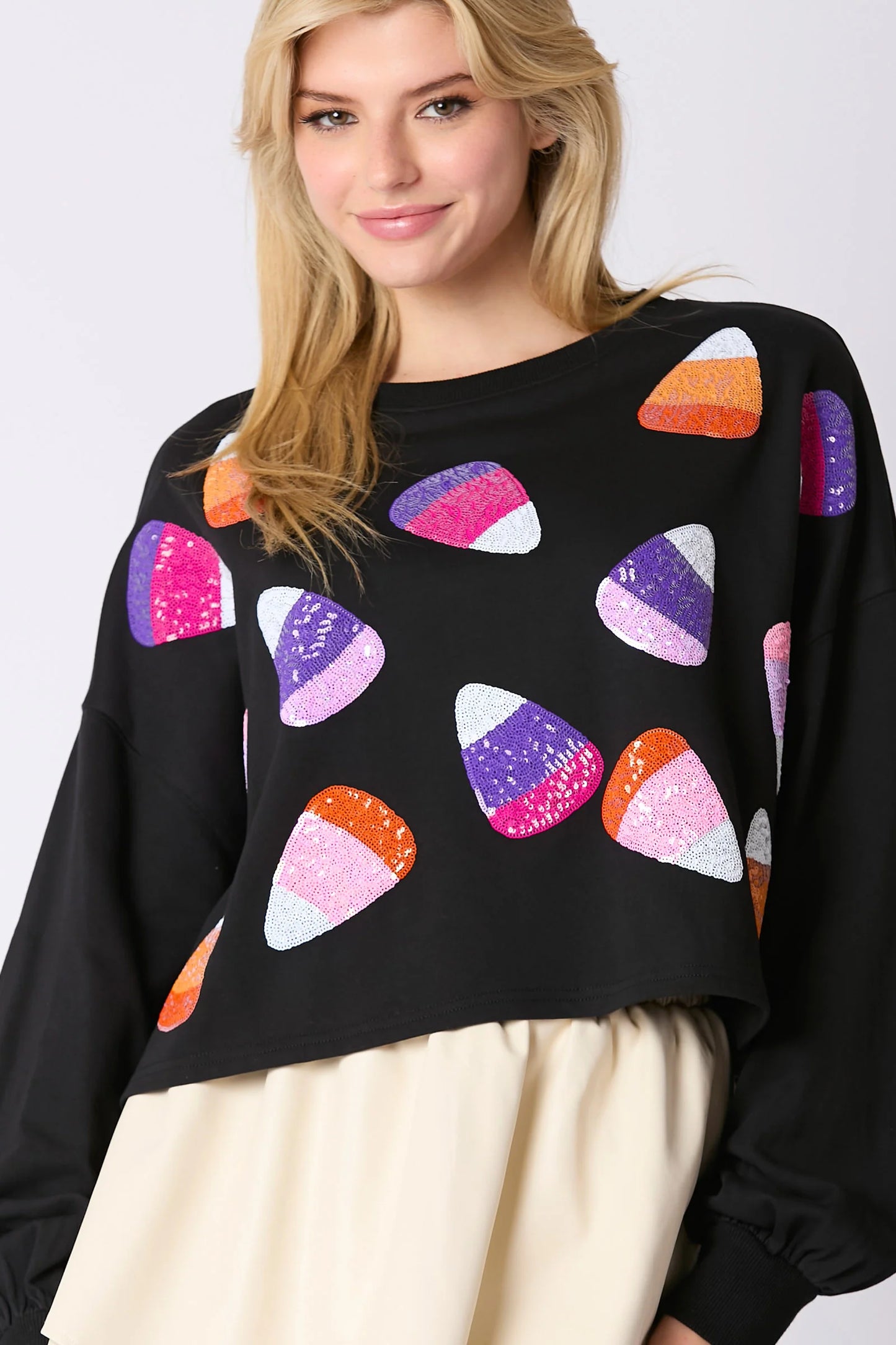 Sequin Candy Corn Sweatshirt