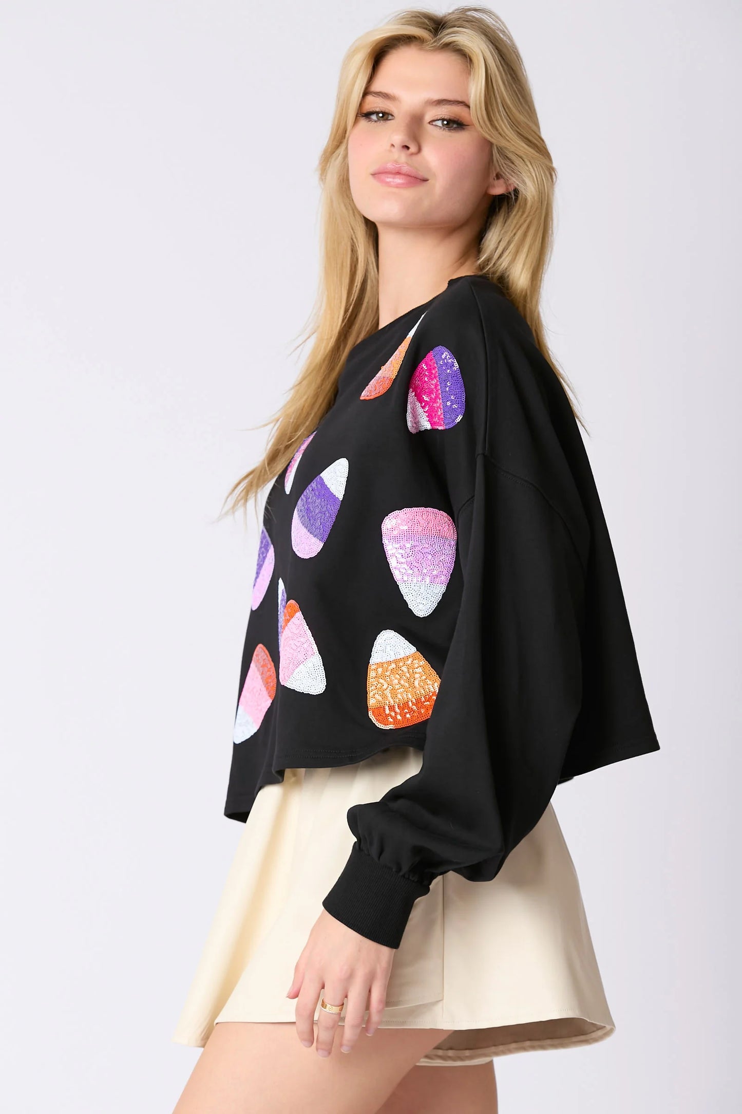 Sequin Candy Corn Sweatshirt