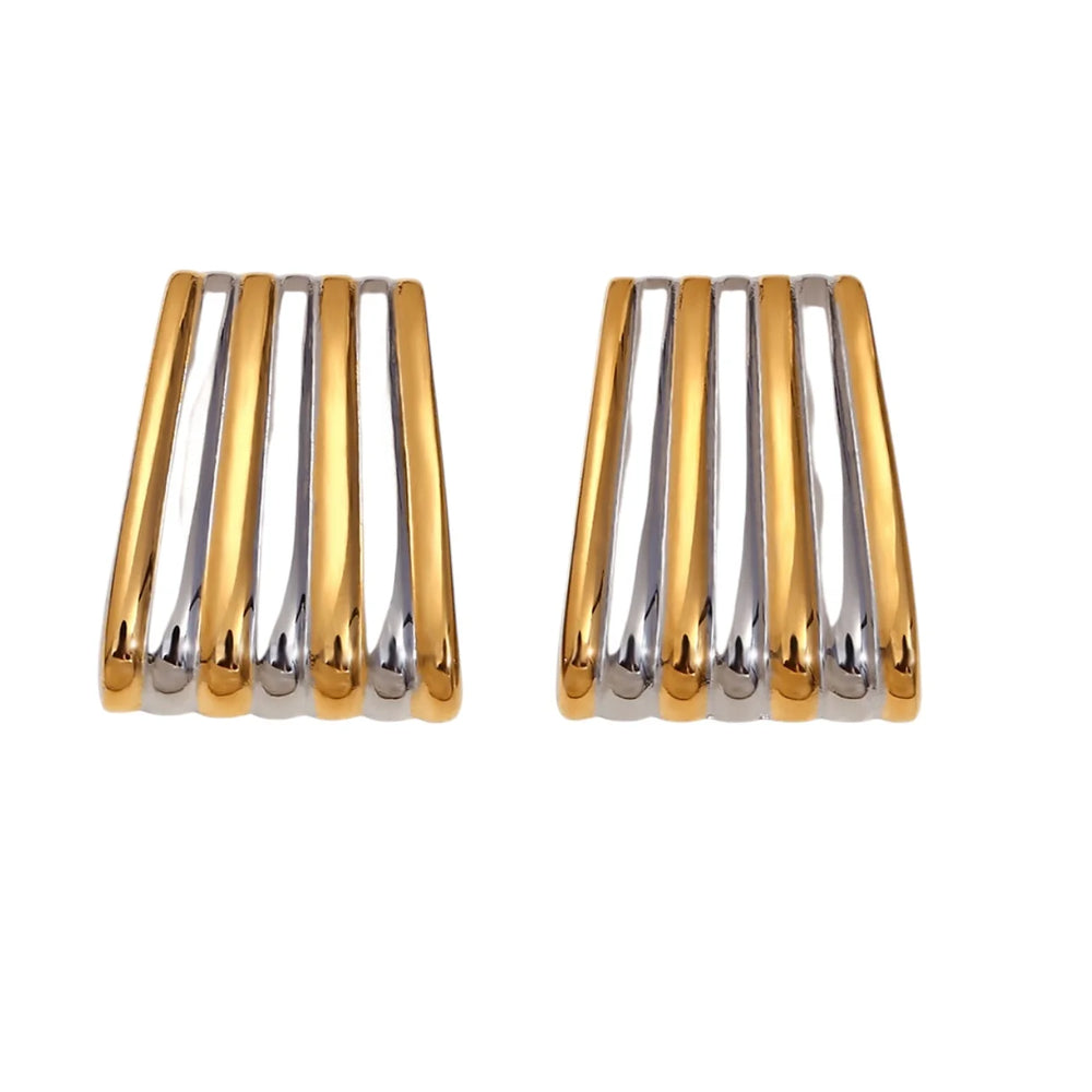 Mixed Metal Stripe Earrings