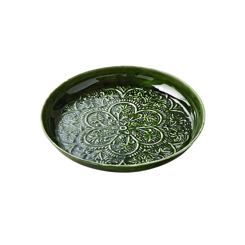 Green Enamel Metal Tray
