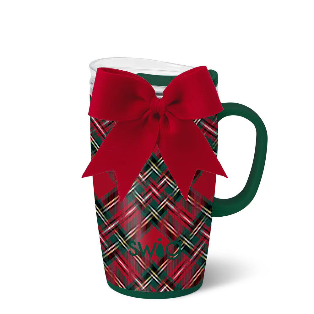 Swig 18 oz Christmas Plaid Travel Mug