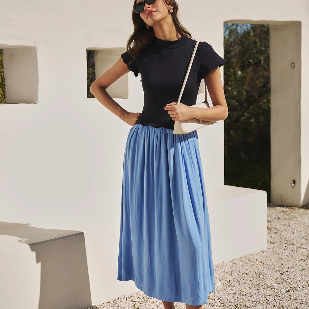 scallop midi dress Juliet Cotton Scallop Edge Maxi Dress