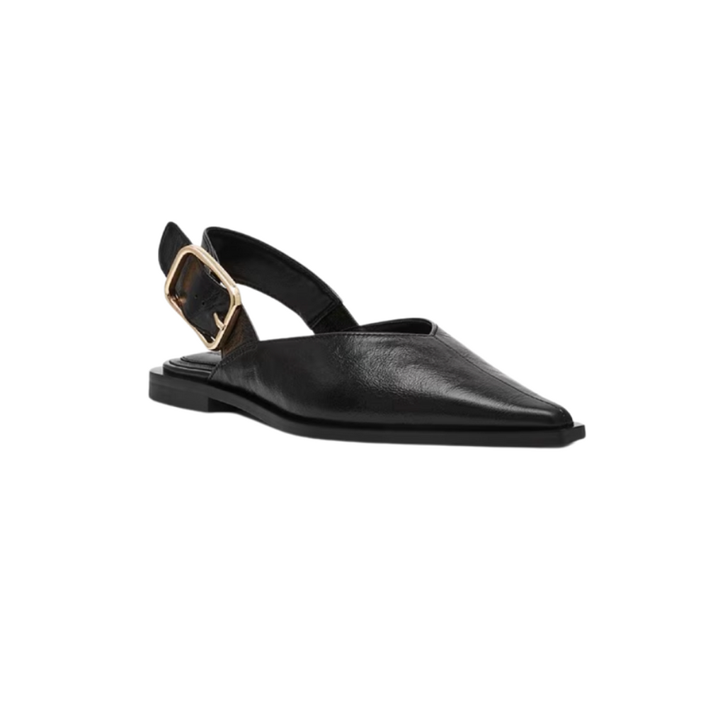 Shay Leather Slingback Black Flat
