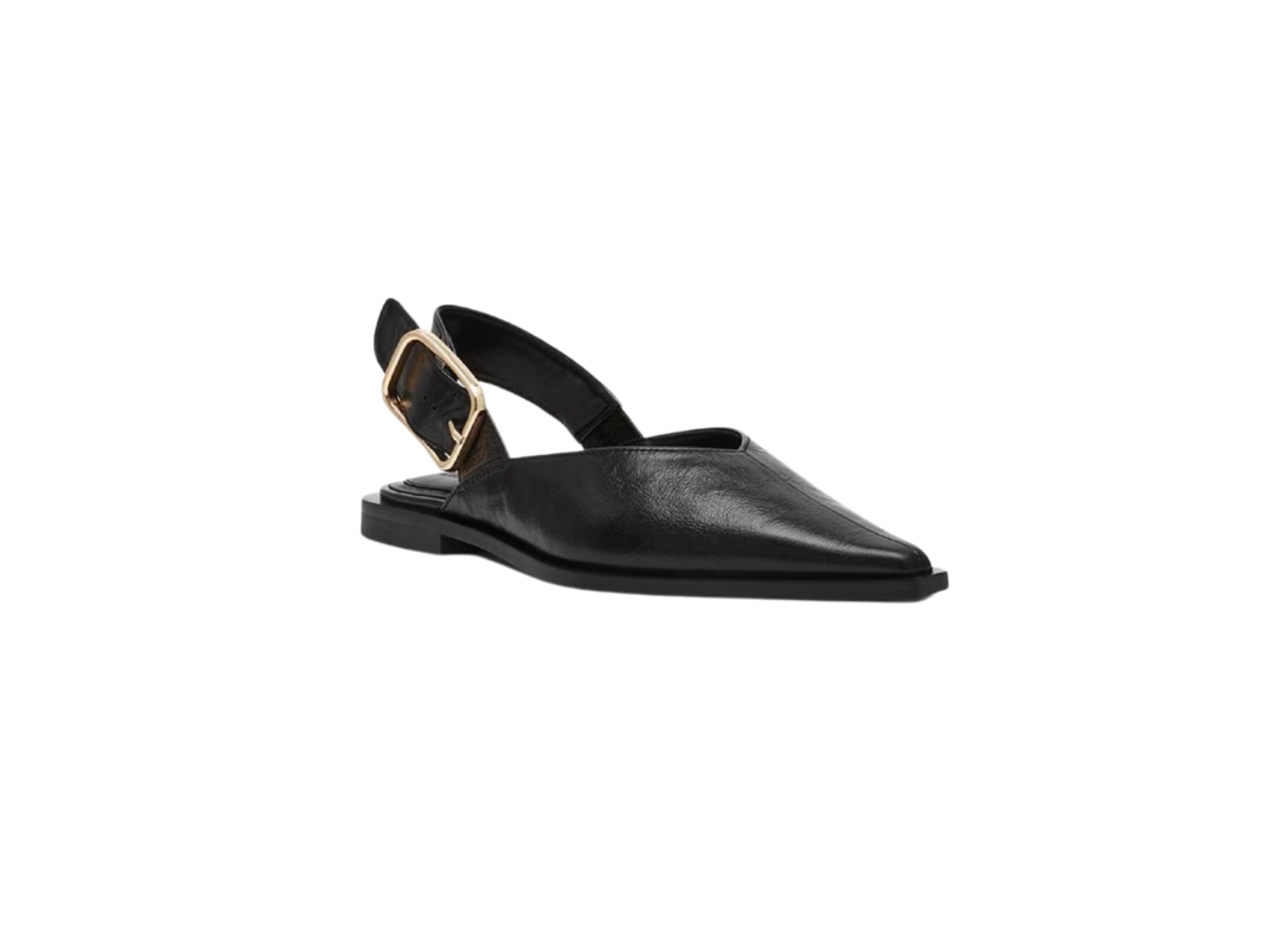 Shay Leather Slingback Black Flat