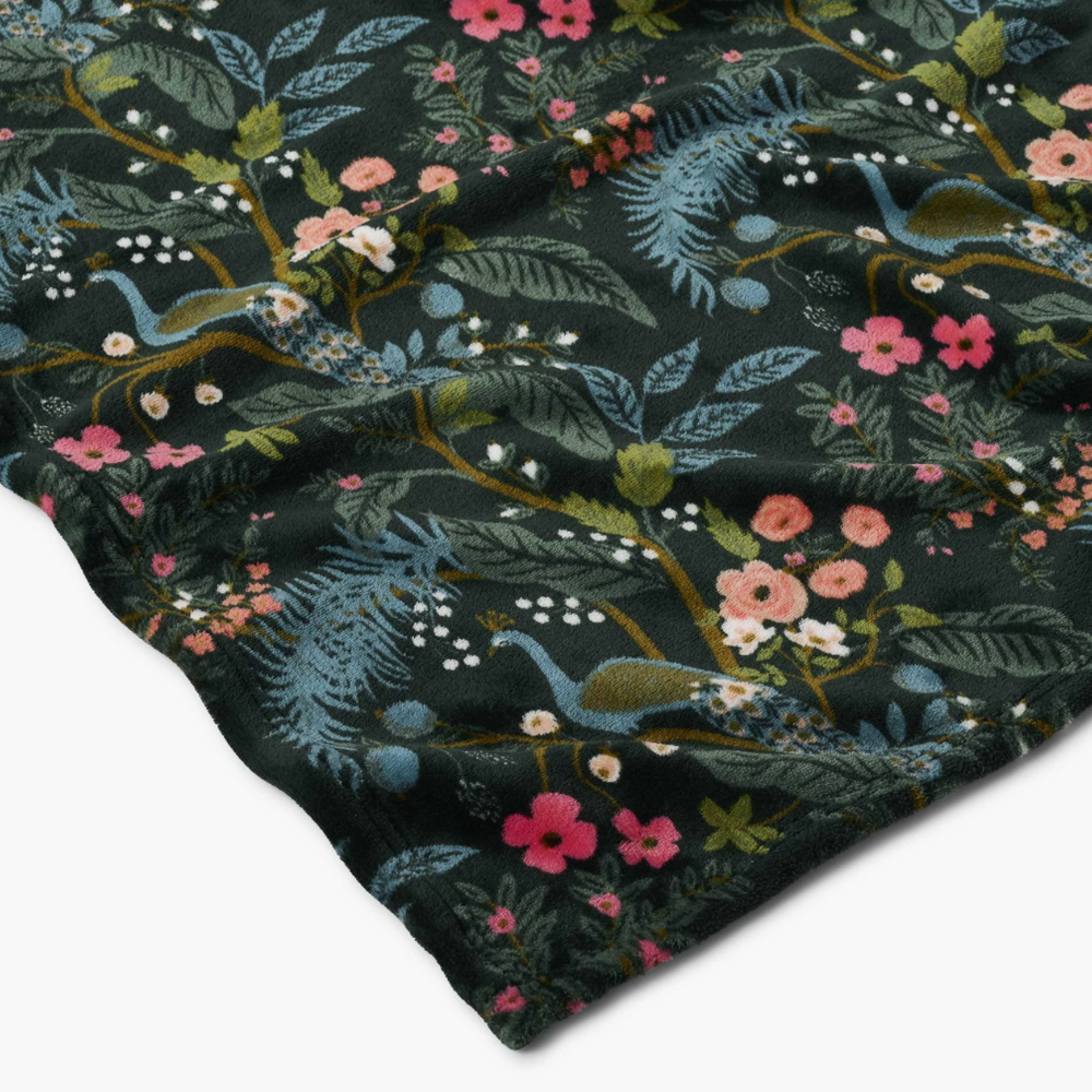 Rifle Paper Peacock Fleece Blanket