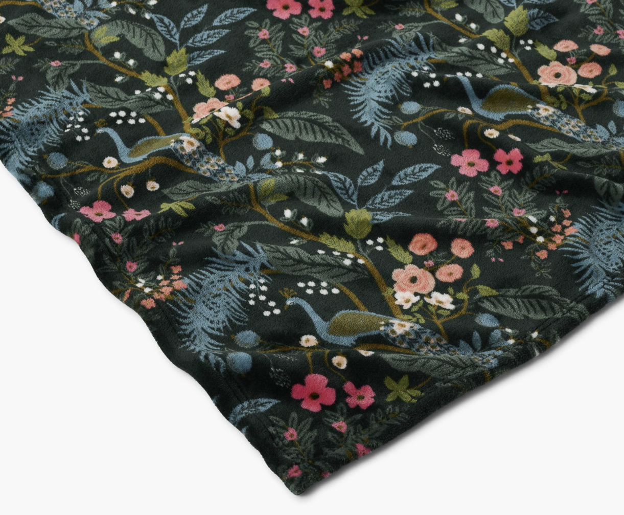 Rifle Paper Peacock Fleece Blanket
