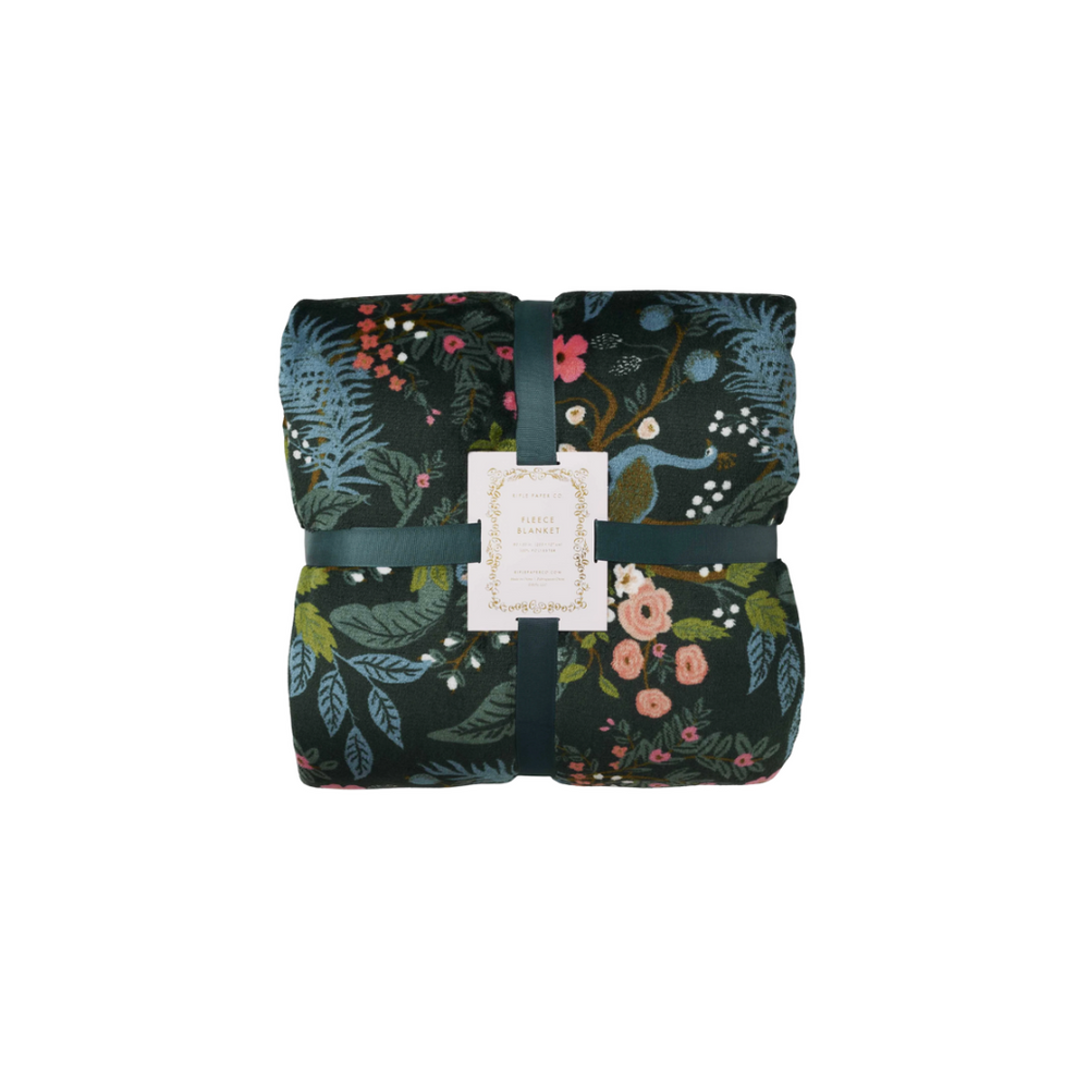 Rifle Paper Peacock Fleece Blanket