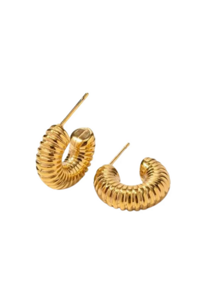 Gold Coil Mini Hoop Earrings