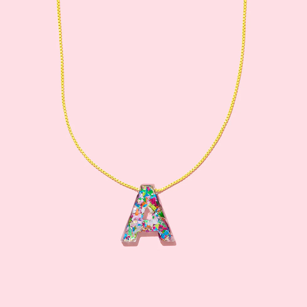Colorful Confetti Letter Necklaces