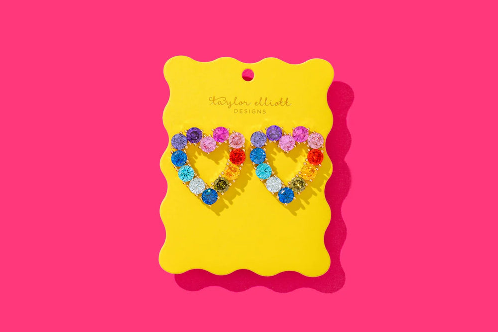 Katie Heart Earring w/ Colorful Gems
