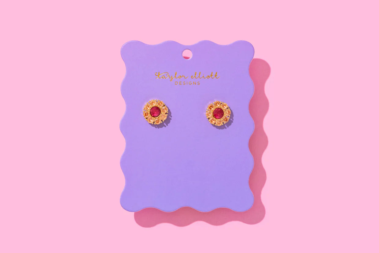 Caroline Flower Stud Earring Pink