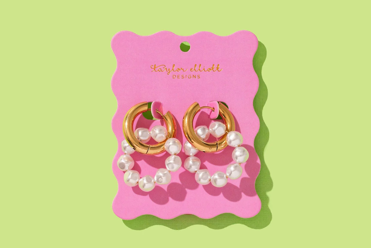 Madeline Pearl Huggie Earring