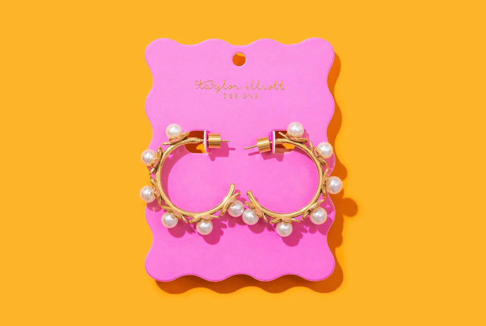 Kali Flower w/Pearl Hoop Earring