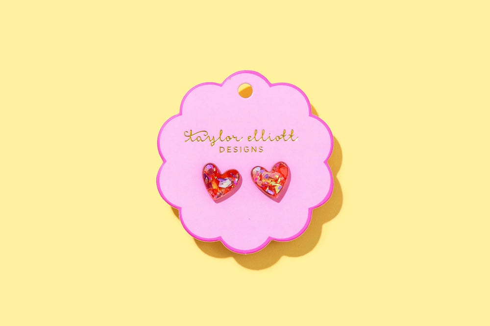 Confetti Heart Stud Earring