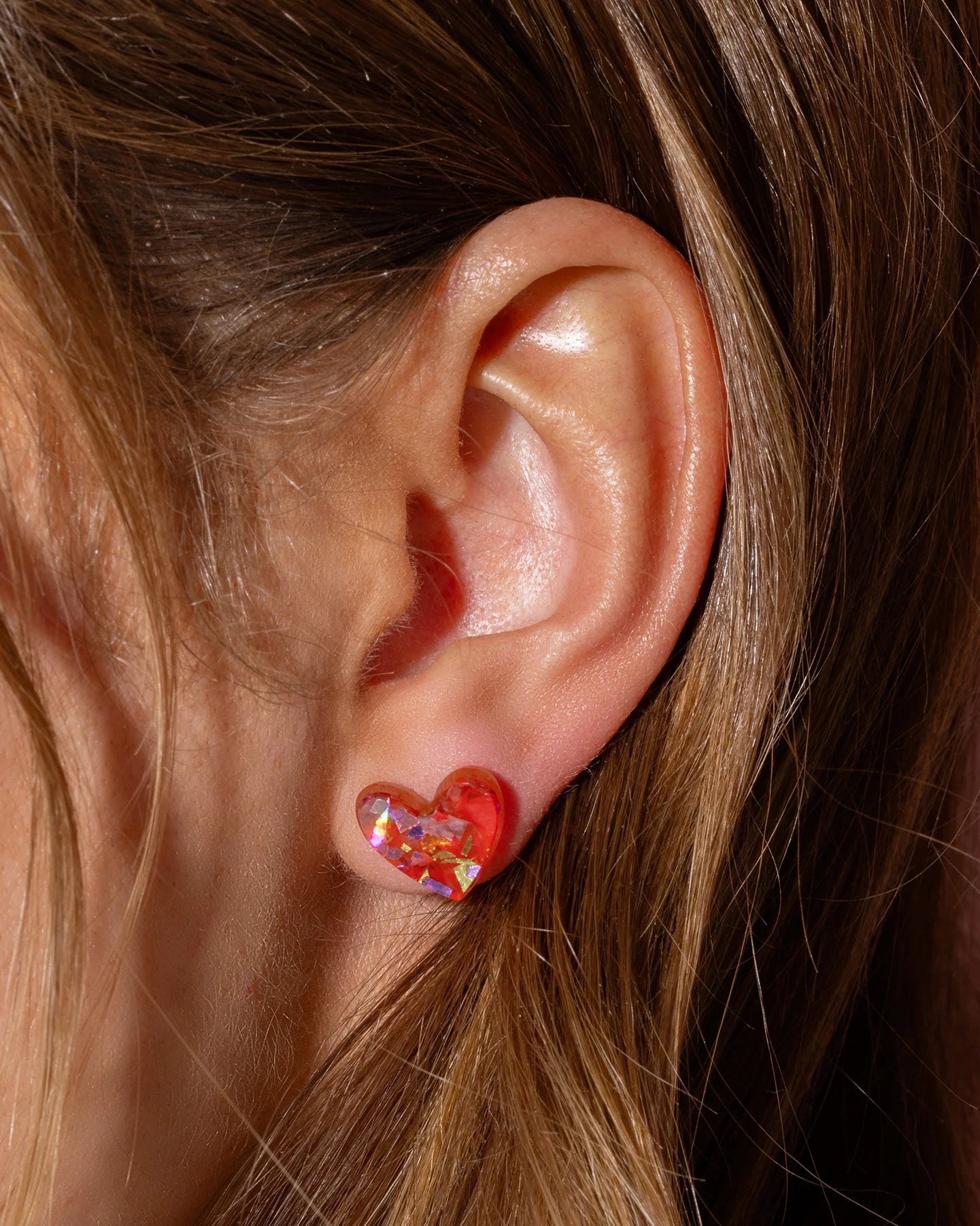 Confetti Heart Stud Earring