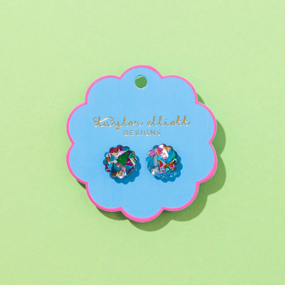 Acrylic Flower Confetti Stud Earring