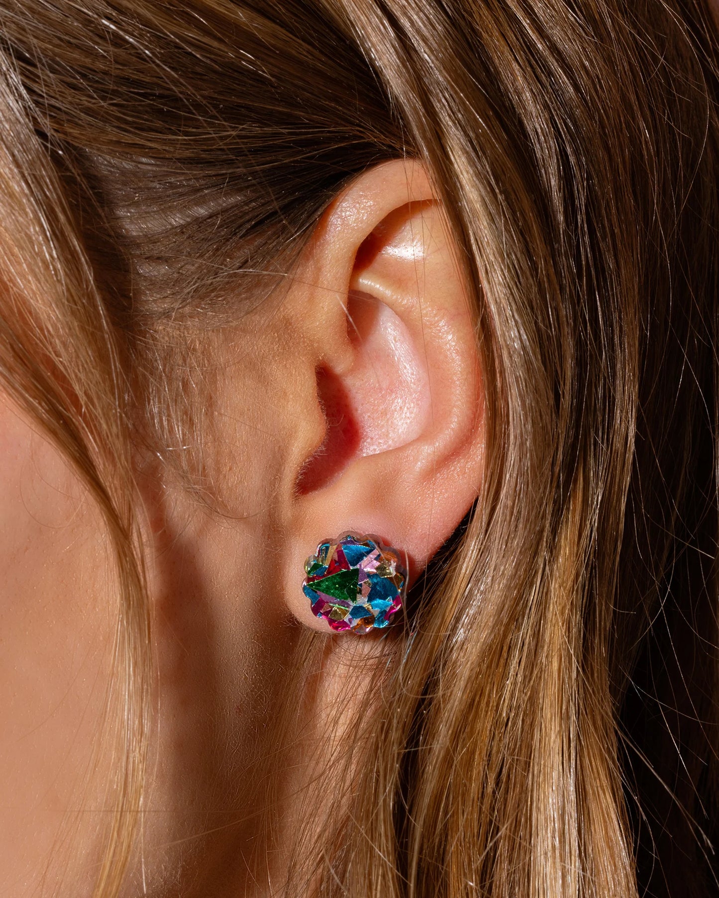 Acrylic Flower Confetti Stud Earring