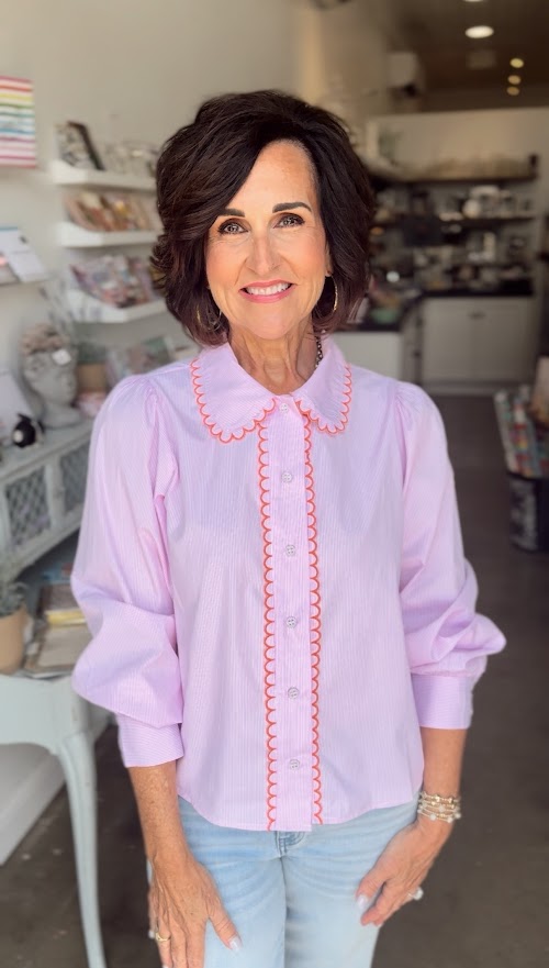 Skylar Scalloped Trim Top