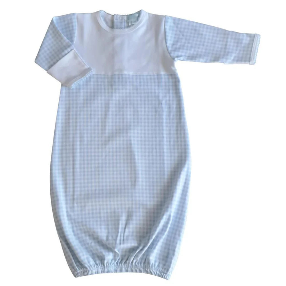 Blue Check Baby Gown (E & A)