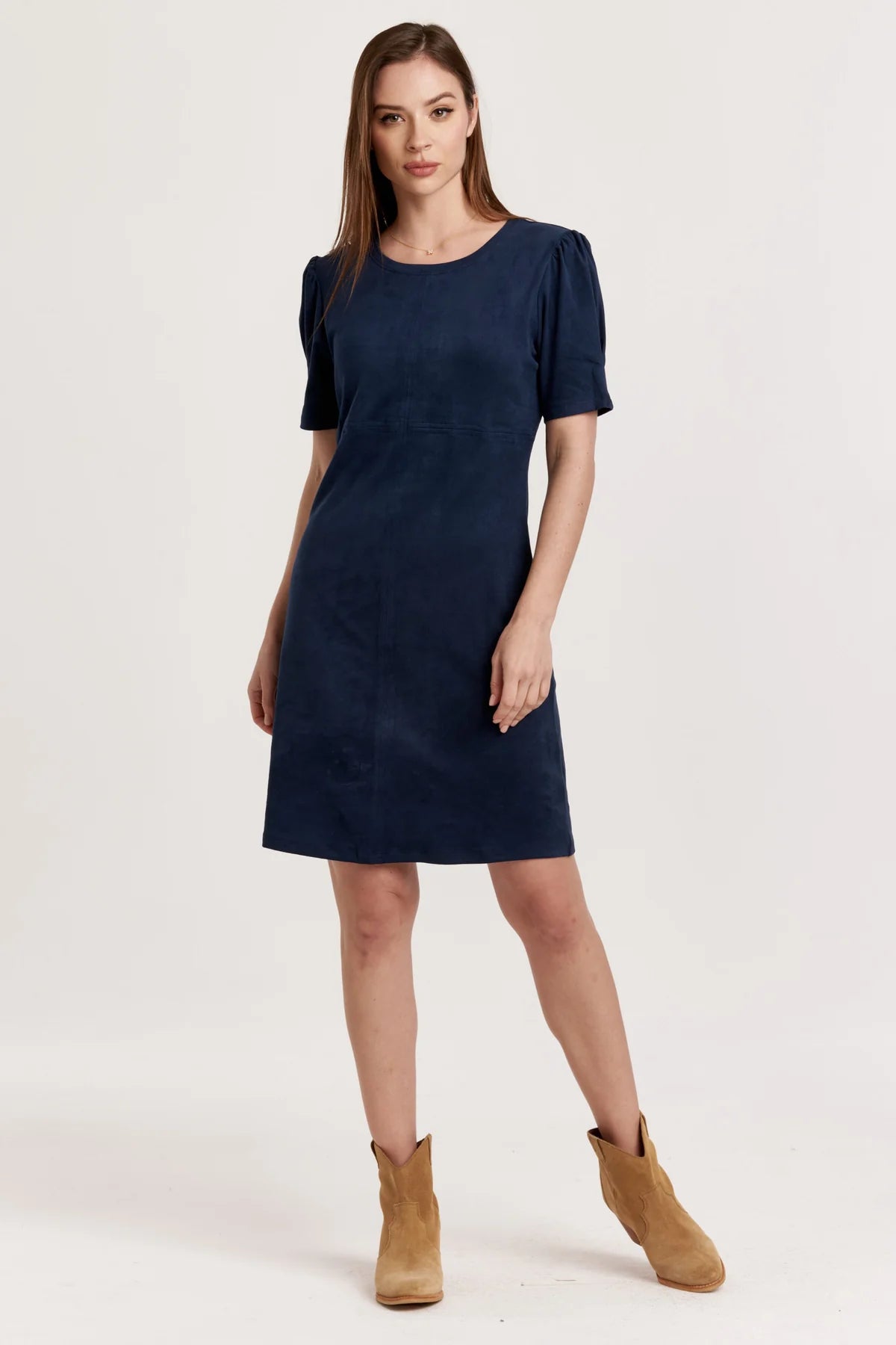 Demi Suede Short Sleeve Dress