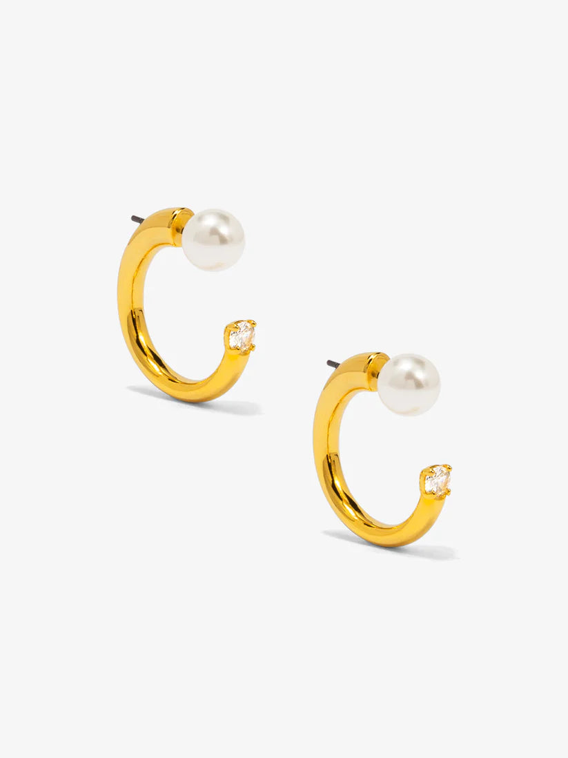 Pearl Crystal Hoop Earring
