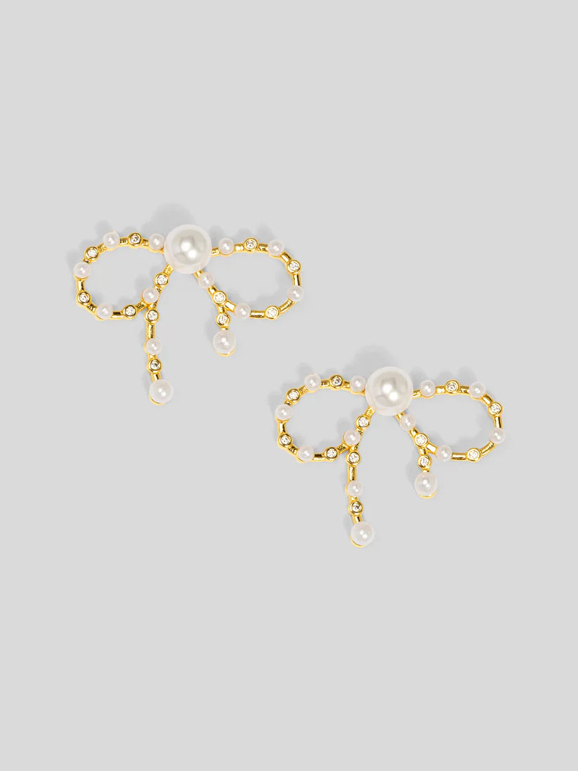 Crystal Bow Stud Earring